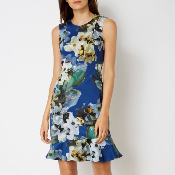 karen millen blue floral dress